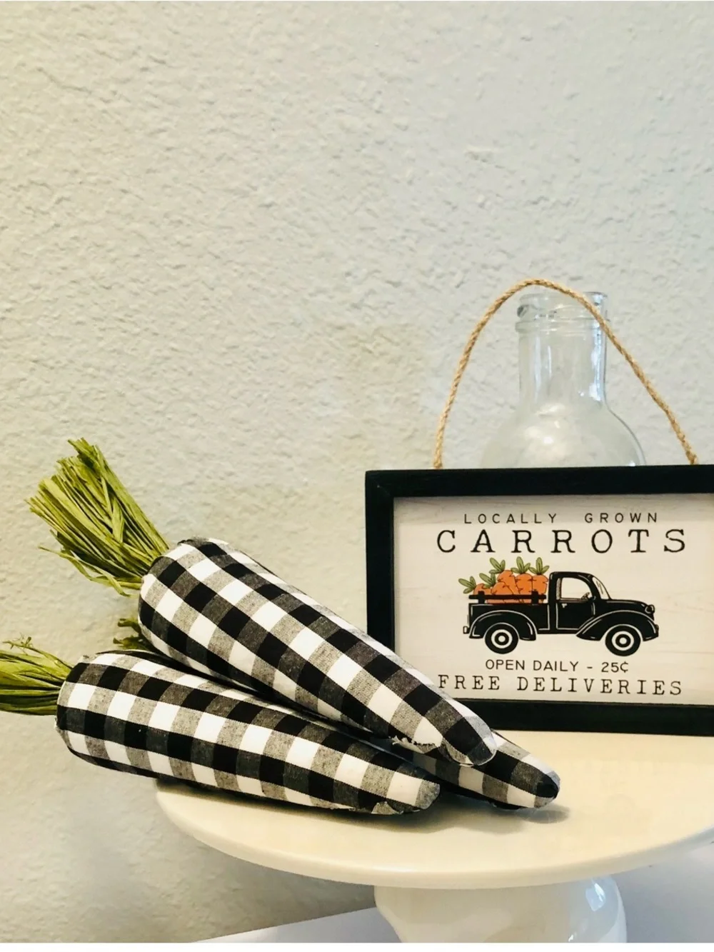 Rustic Black Framed 'Locally Grown Carrots' Wall Sign